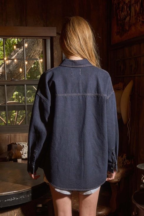 DARK DENIM SHACKET